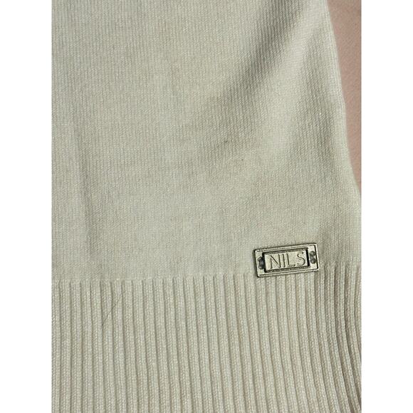 Nils designer quarter-zip sweater red & white zigzag pattern Large Women’s Top - Picture 2 of 7